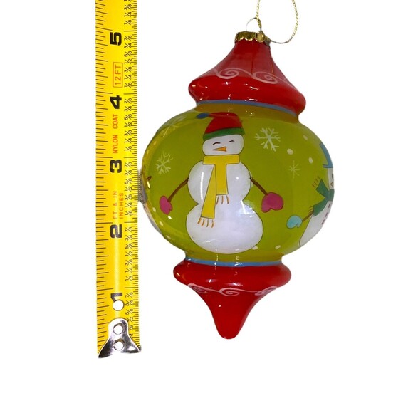 Pier 1 LI BIEN SNOWMAN Ornament Painted Glass Christmas Merry Bright 2008 w/ Box - Picture 8 of 12